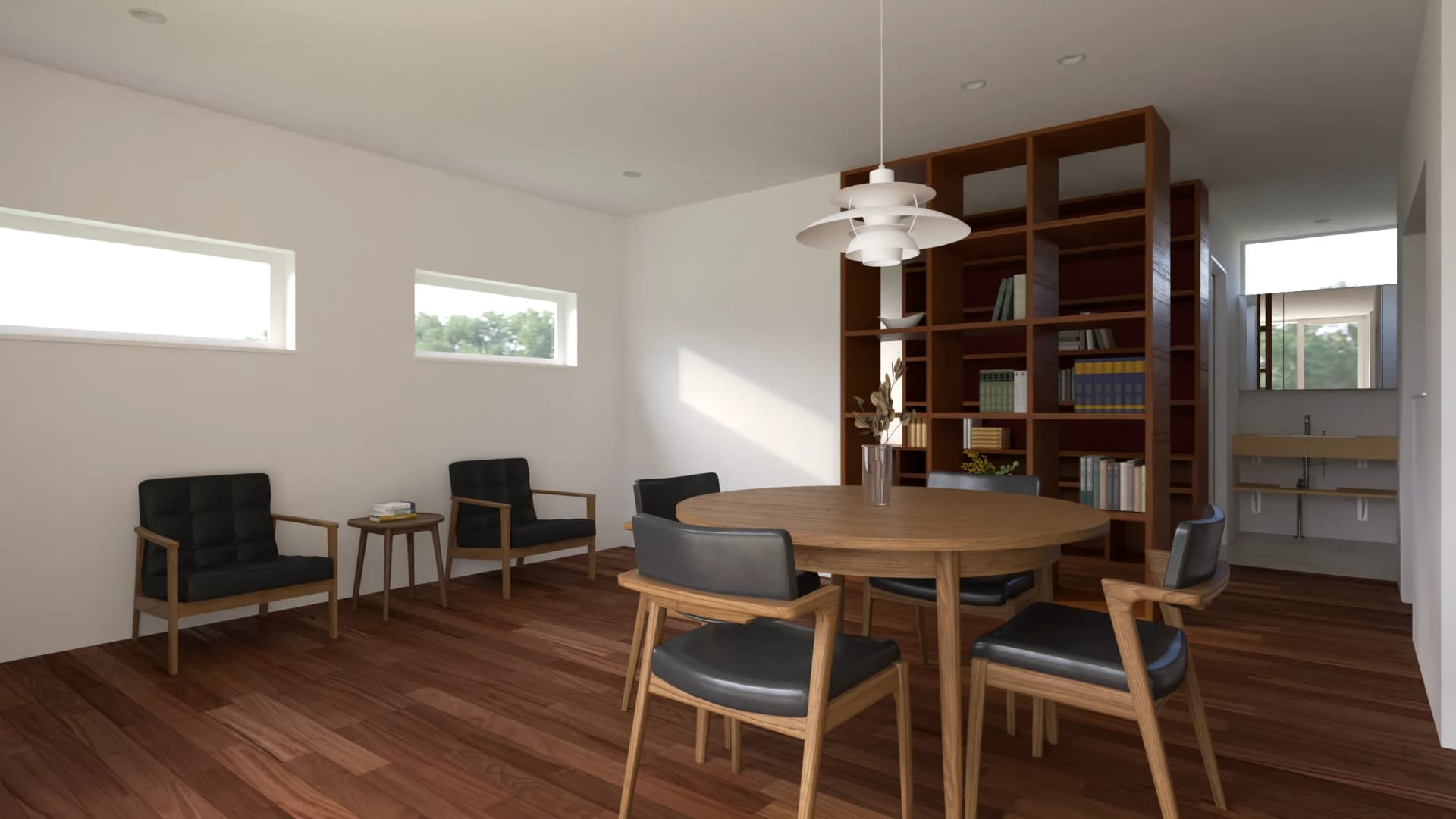 造作本棚のあるLDK